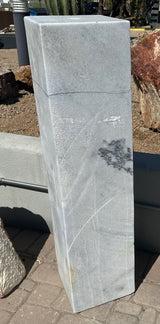 White Crystallized Marble Column Fountains - Smooth Texture - Tall