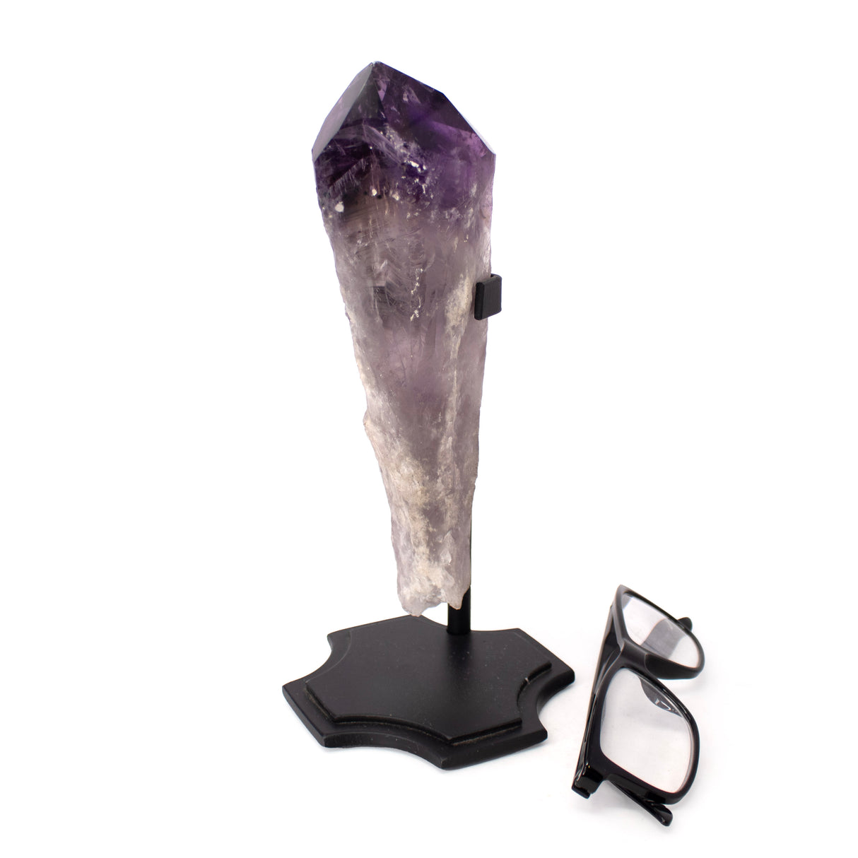 Single Bahia Amethyst Point On Custom Chopper Cross Base - Vertical
