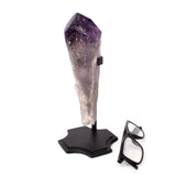 Single Bahia Amethyst Point On Custom Chopper Cross Base - Vertical