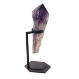 Single Bahia Amethyst Point On A Custom Hex Base - Vertical