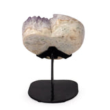 Rose De France Crystal Heart In Custom Stand With Unique Spotted Green Agate