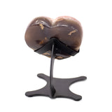 Amethyst Druze Heart On Custom Stand With Dull Druze & Mossy Pink Lining