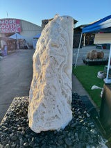 White Cosmic Fossil Onyx Boulder Fountain - 3 Cuts