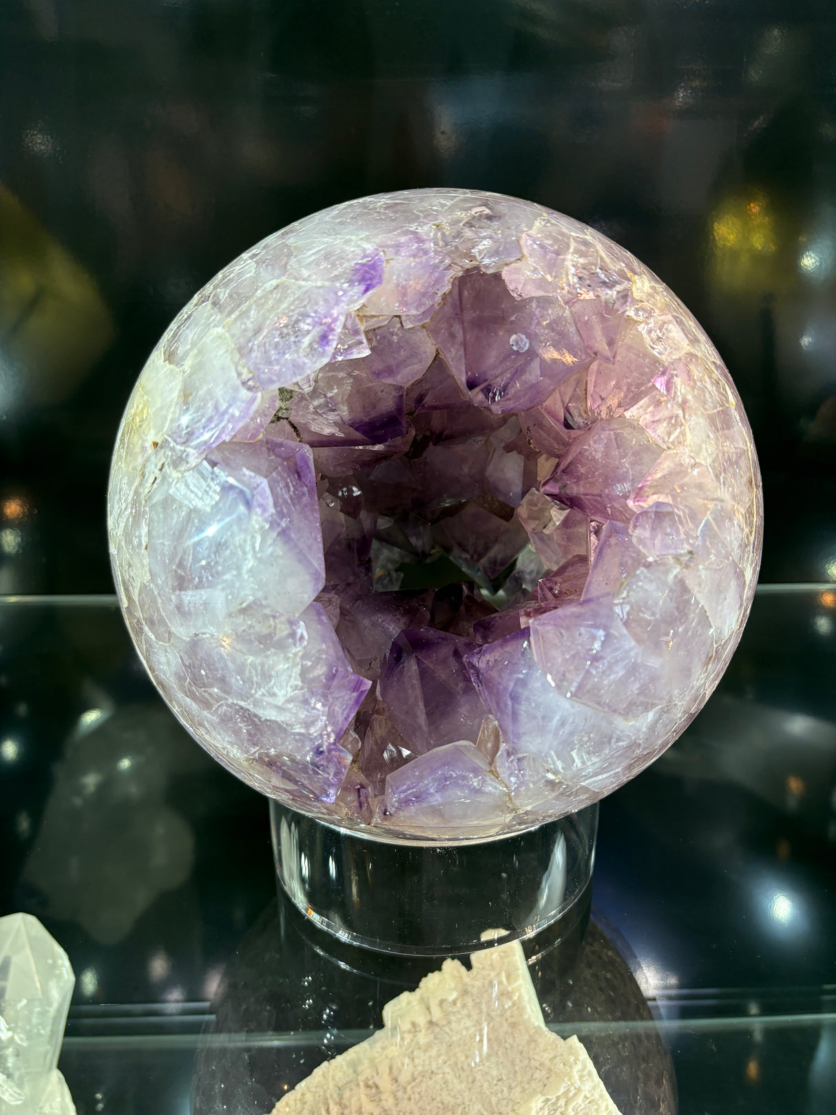 Amethyst Crystal Tunnel Sphere with Deep Consistent Color & Large Crystals