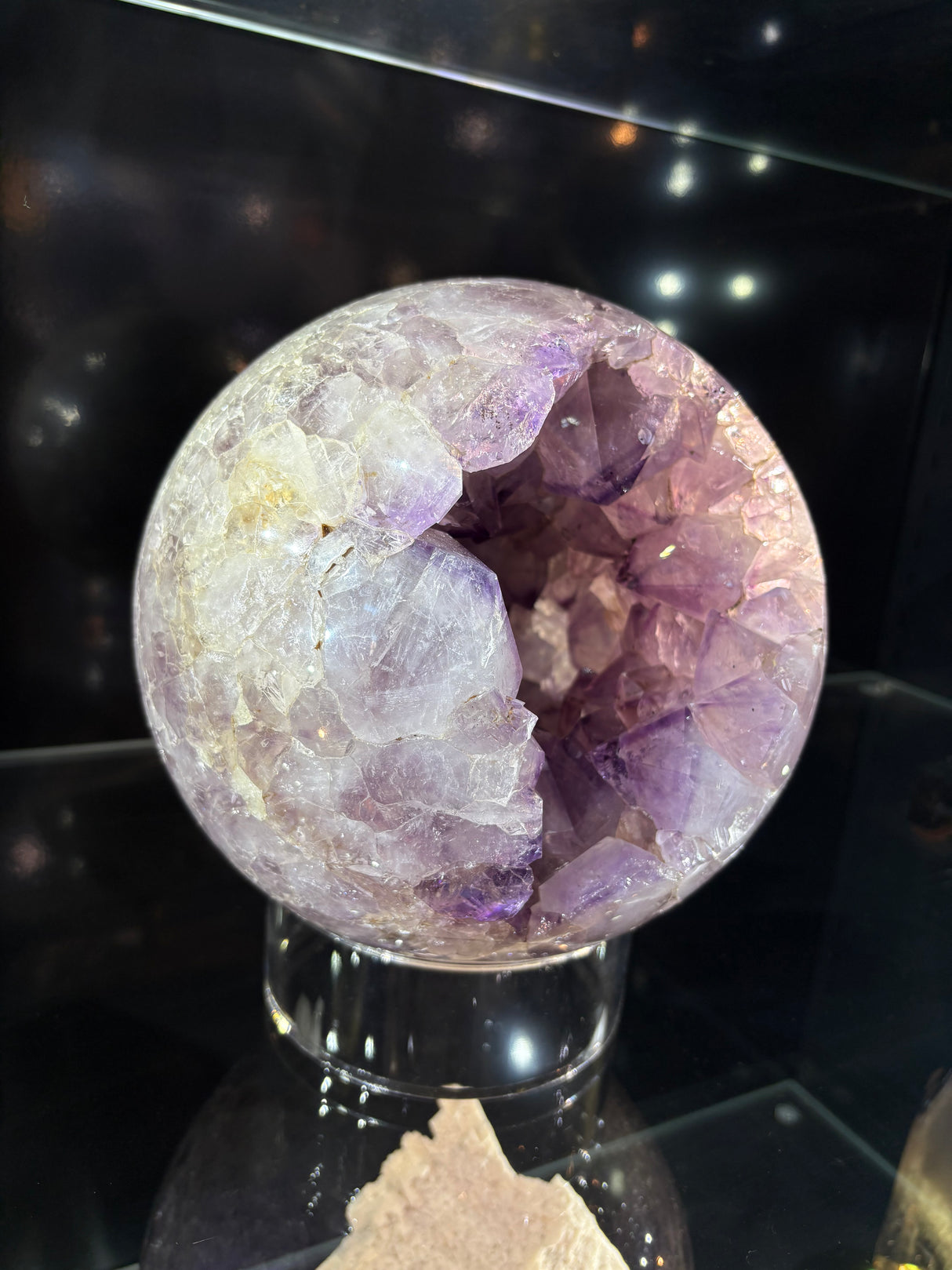 Amethyst Crystal Tunnel Sphere with Deep Consistent Color & Large Crystals