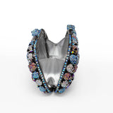 Multicolor Mini Skulls Jewel Purse With Chain