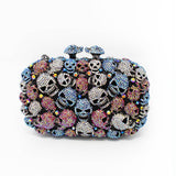 Multicolor Mini Skulls Jewel Purse With Chain