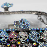 Multicolor Mini Skulls Jewel Purse With Chain