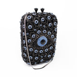 Blue Evil Eye Protection Jewel Purse With Chain