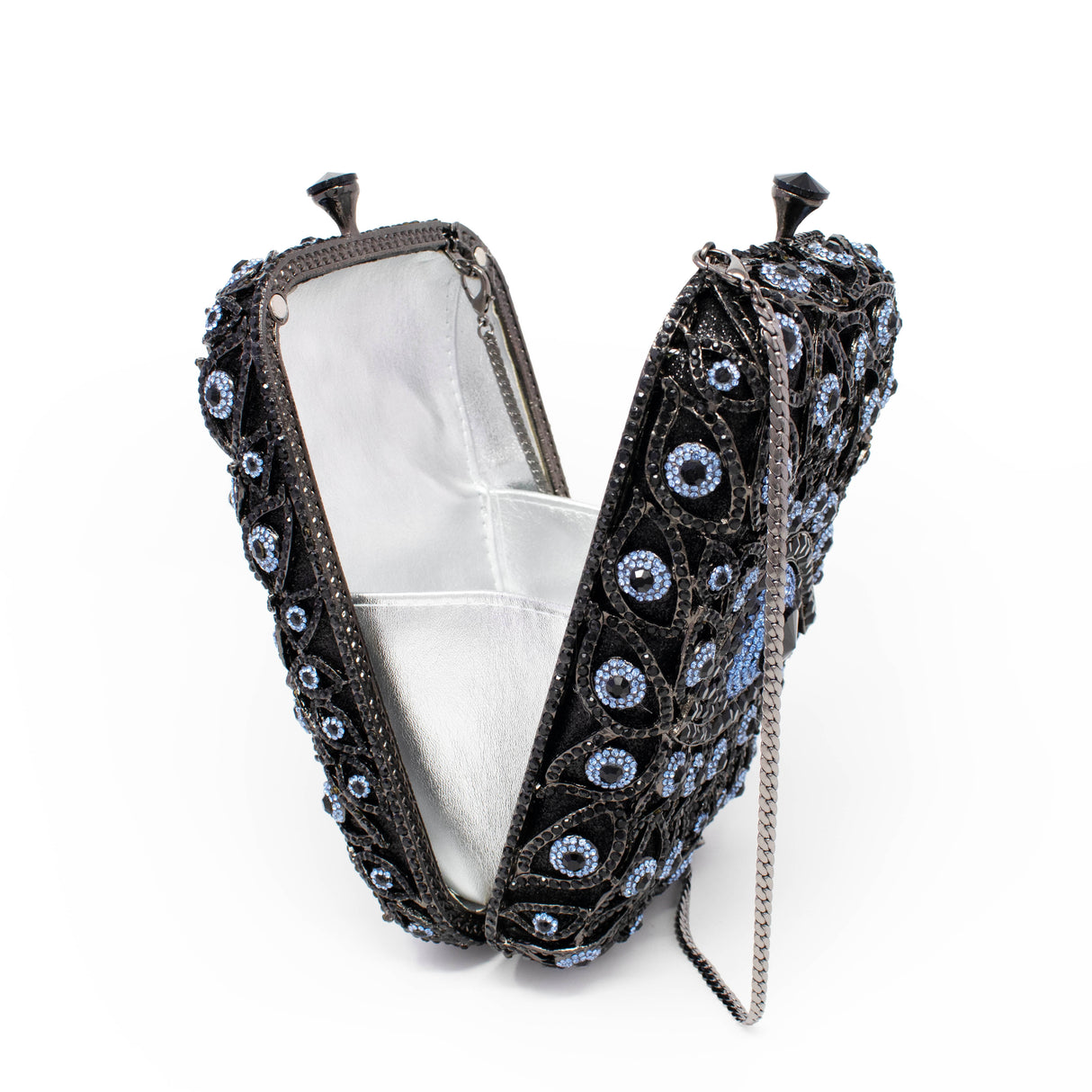 Blue Evil Eye Protection Jewel Purse With Chain