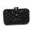 Marquis Centered Jewel Purse with Chain - Single Tone with Rectangle Jewels