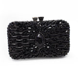 Marquis Centered Jewel Purse with Chain - Single Tone with Rectangle Jewels