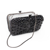 Marquis Centered Jewel Purse with Chain - Single Tone with Rectangle Jewels