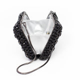 Marquis Centered Jewel Purse with Chain - Single Tone with Rectangle Jewels