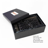 Marquis Centered Jewel Purse with Chain - Single Tone with Rectangle Jewels