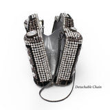 Camera Inspired Jewel Purse with Chain - Black & White