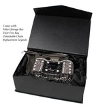 Camera Inspired Jewel Purse with Chain - Black & White