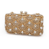 Scallop Design Jewel Purse with Radial Patterns & Chain