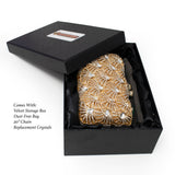 Scallop Design Jewel Purse with Radial Patterns & Chain
