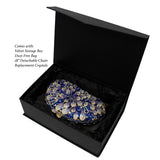 Whirlpool Floral Jewel Purse with Chain - Blues & Gold
