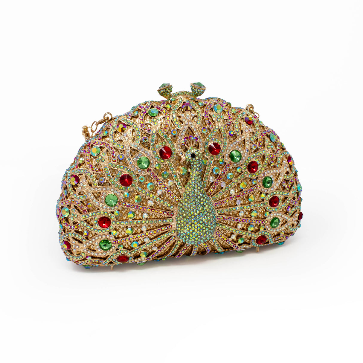 Peacock Jewel Purse - Spring Colors With Chain and/or Handle