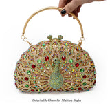 Peacock Jewel Purse - Spring Colors With Chain and/or Handle