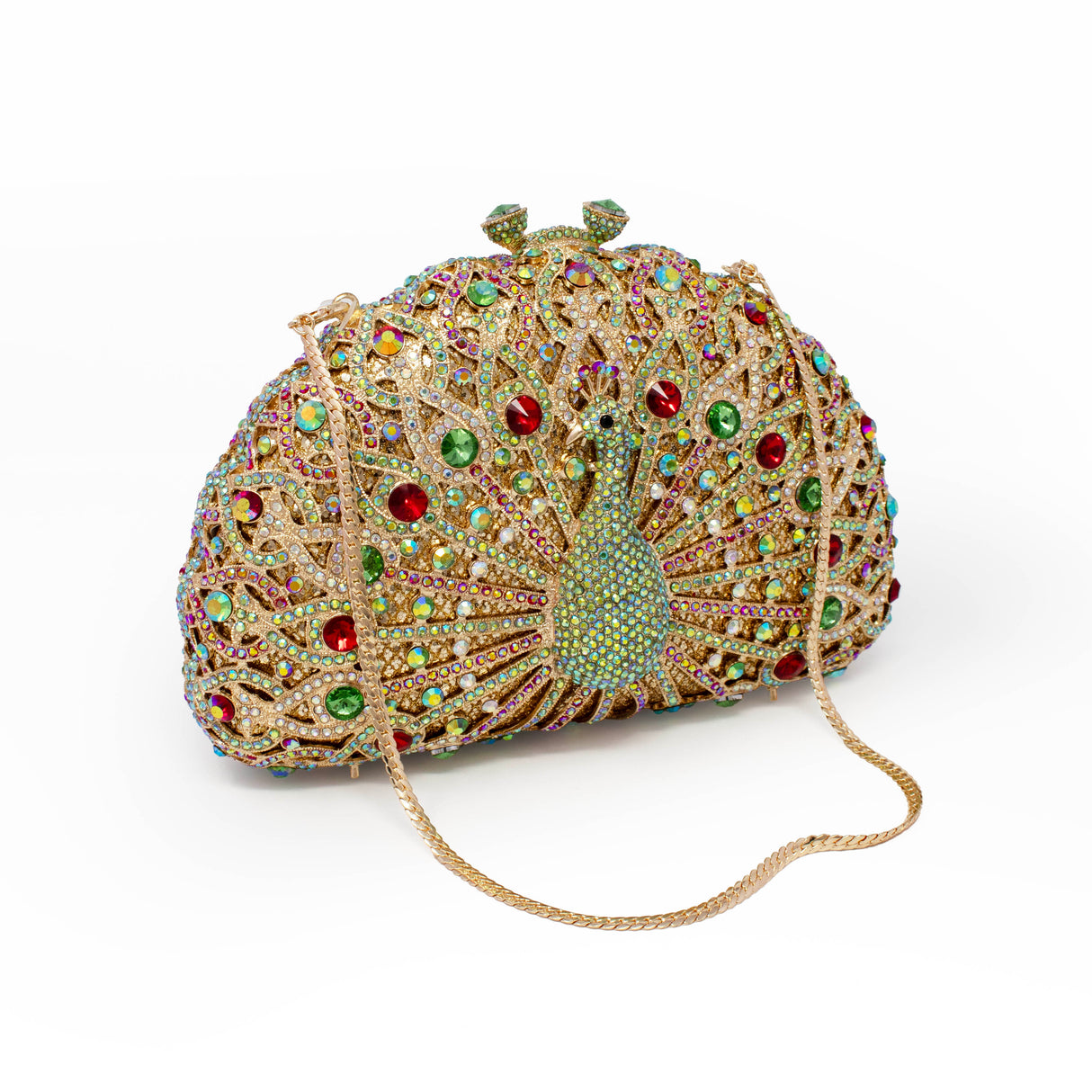 Peacock Jewel Purse - Spring Colors With Chain and/or Handle