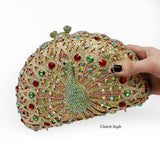 Peacock Jewel Purse - Spring Colors With Chain and/or Handle