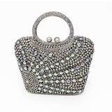 Handle Jewel Purse with Sun Radial Patterns - Angel Aura Iridescence