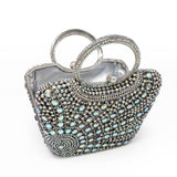 Handle Jewel Purse with Sun Radial Patterns - Angel Aura Iridescence