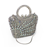 Handle Jewel Purse with Sun Radial Patterns - Angel Aura Iridescence