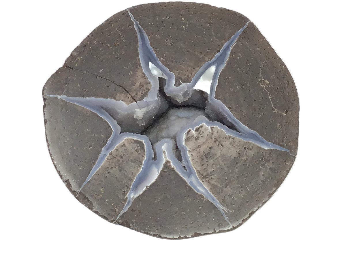 Dugway Druze Geode Half with 7 Spire Starburst on Lucite Stand