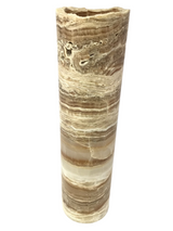 Narrow Amber Onyx Cylinder Luminary