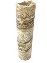Narrow Amber Onyx Cylinder Luminary