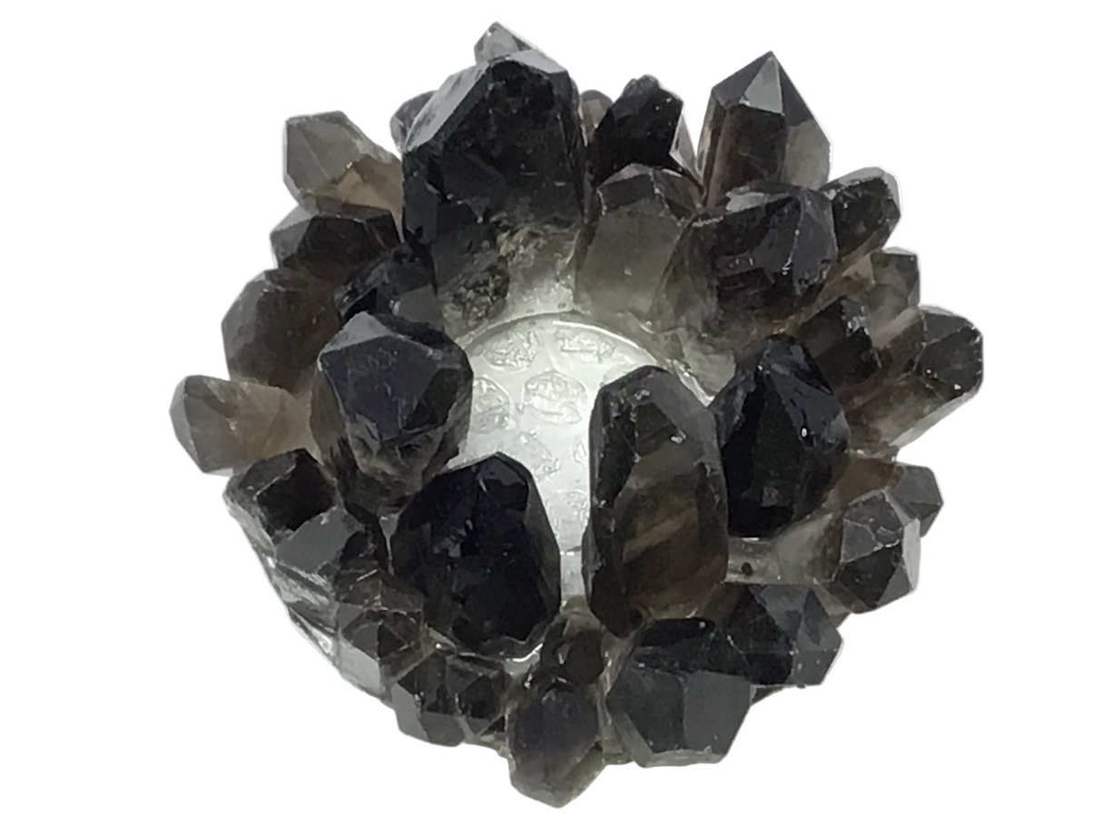 Smoky Quartz Crystal Points Candle Holder