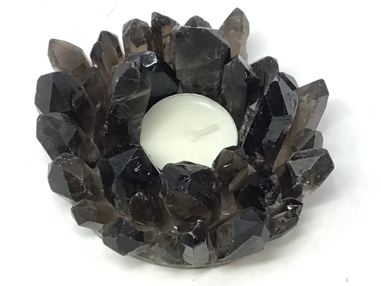 Smoky Quartz Crystal Points Candle Holder