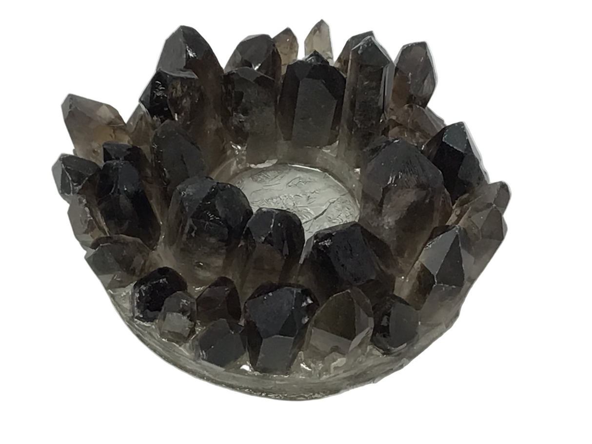 Smoky Quartz Crystal Points Candle Holder