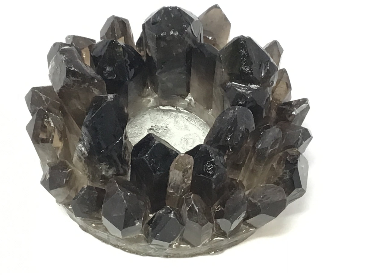 Smoky Quartz Crystal Points Candle Holder