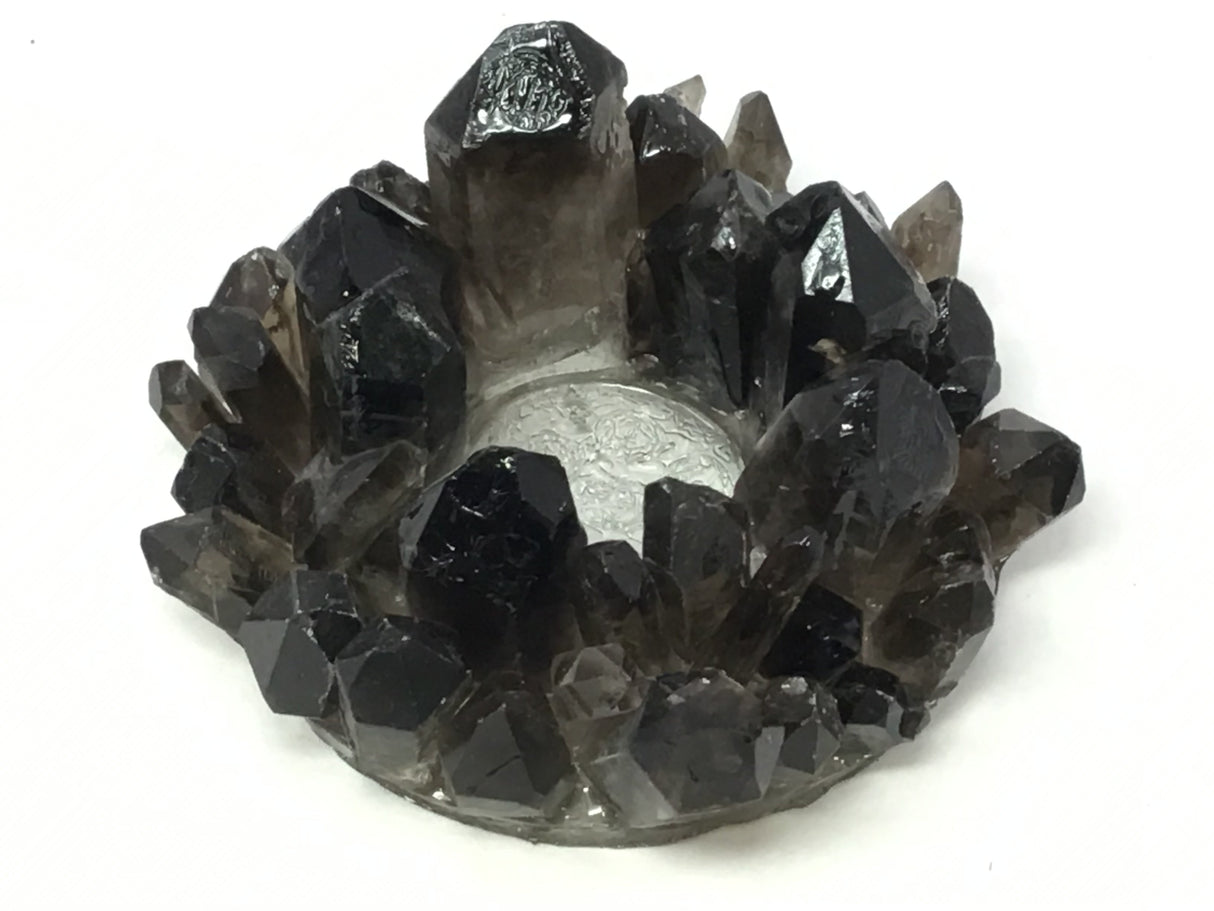 Smoky Quartz Crystal Points Candle Holder