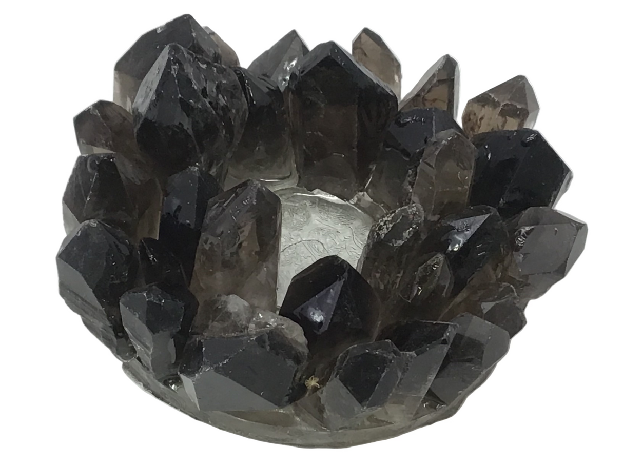 Smoky Quartz Crystal Points Candle Holder
