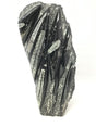 Densely packed Orthoceras cones running diagonally across a tall self-standing polished plaque