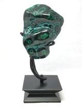 Chrysocolla Malachite Polished Freeform on Custom Etched Rotating Vine Stand