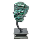 Chrysocolla Malachite Polished Freeform on Custom Etched Rotating Vine Stand