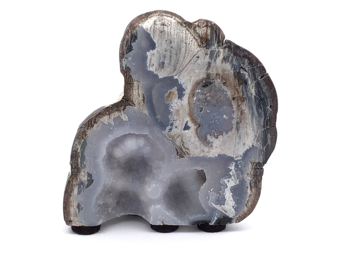 Dugway Geode with Druze - Cut & Felted Base - Thin with White Druze