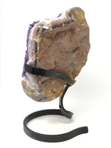 Amethyst Crystal Geode In Spiral Stand with Stalatite Bulge & Pointed Top