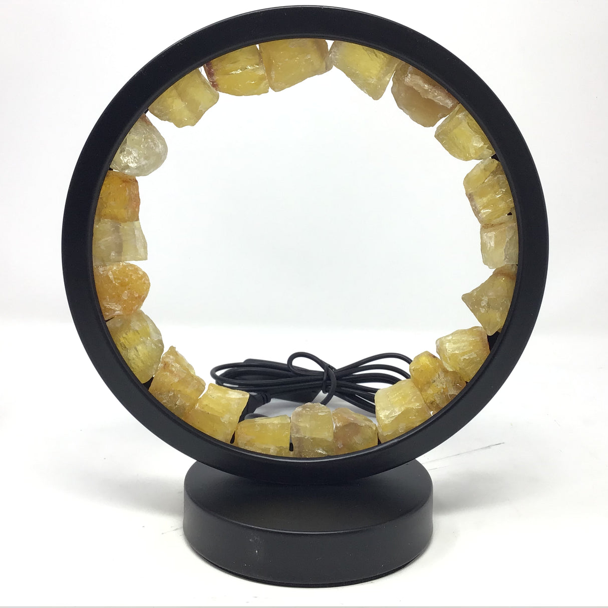 Fluorite Round Ring Table Lamp - Black Finish