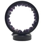 Fluorite Round Ring Table Lamp - Black Finish