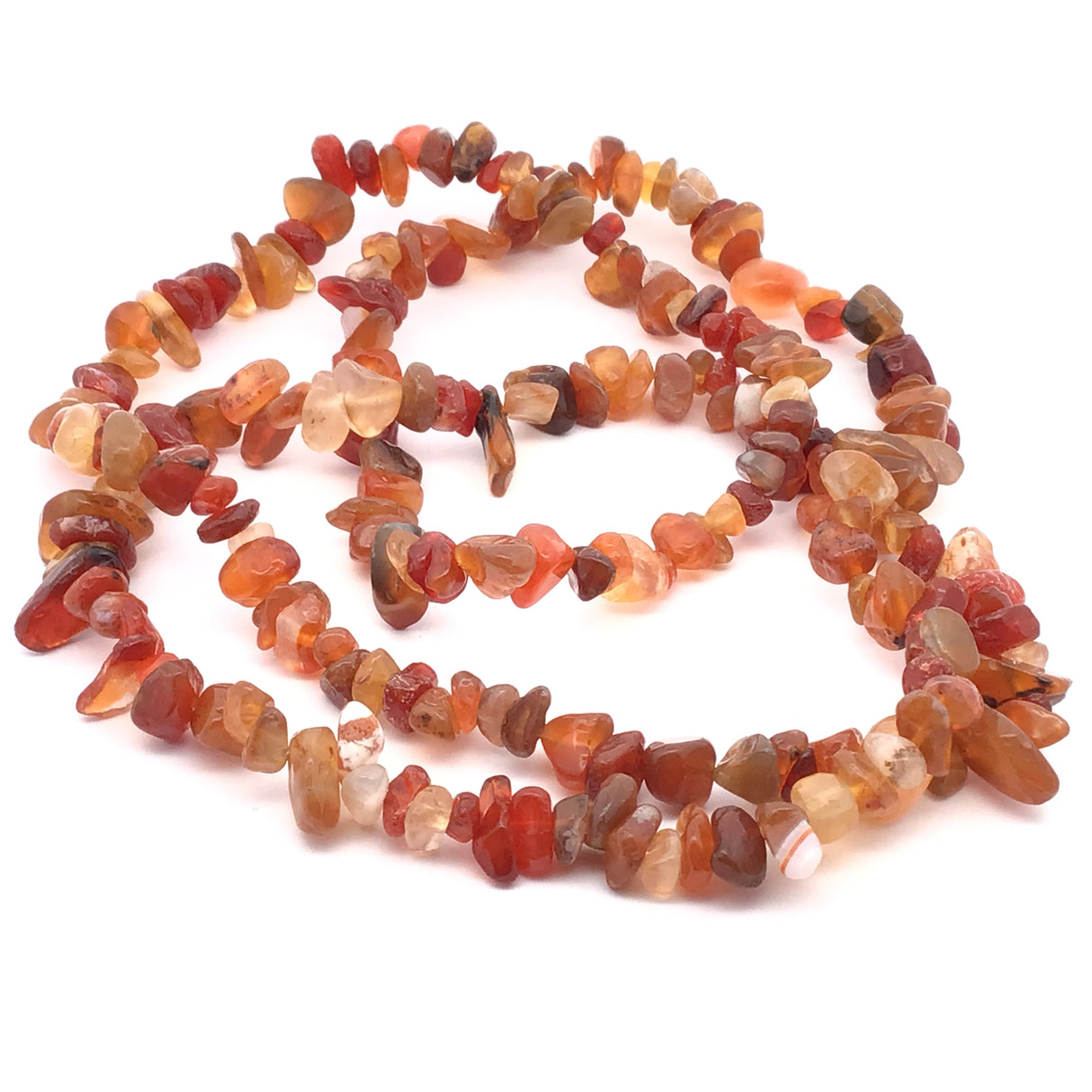 Red Agate Carnelian Chip Necklace 32"