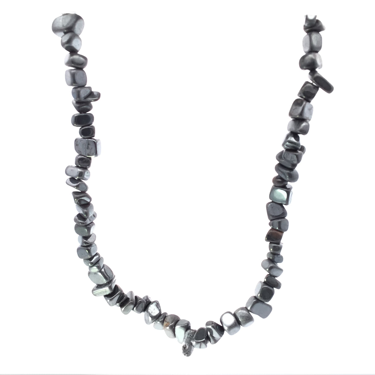 Hematite Chip Necklace 32"