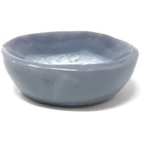 Classic Blue Agate Bowl with Quartz Center - Round